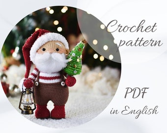 Crochet PATTERN Christmas gnome, amigurumi gnome pattern, Santa Claus, PDF in English