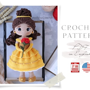 Häkelanleitung ENGLISCH Puppe Prinzessin Amigurumi Puppe Häkelanleitung Puppe Häkelanleitung Amigurumi Puppe Anleitung niedliche Puppenanleitung in pdf in englisch
