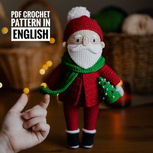 Crochet Christmas toy pattern of SANTA, amigurumi doll PDF PATTERN