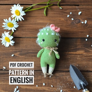 Leuk amigurumipatroon van CACTUS, gehaakt speelgoed pdf-patroon in het Engels