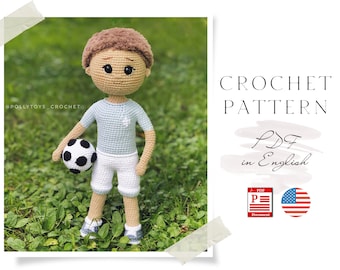 Amigurumi Soccer Player Crochet Pattern , CR7 Inspired Plush Toy PDF - Etsy