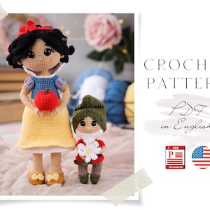 Crochet Snow White and Dwarf Amigurumi Doll Patterns (PDF)