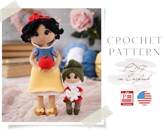 Crochet Snow White and Dwarf Amigurumi Doll Patterns (PDF)