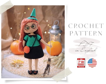 Patroon gehaakte heksenpop: Kate Amigurumi (pdf-patroon)