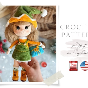 Crochet PATTERN doll ELF Amigurumi doll Crochet elf Crochet doll Crochet pattern Amigurumi pattern Doll pattern PDF English pattern doll elf