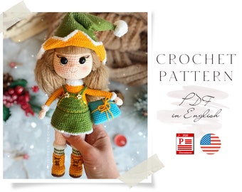 Patrón de elfo de crochet, muñeca amigurumi (PDF)