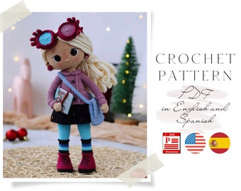 Crochet PATTERN doll Witch Amigurumi doll Crochet doll Crochet pattern Amigurumi doll pattern cute Doll pattern in pdf in English Spanish