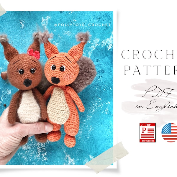 Häkelanleitung Eichhörnchen Lu Amigurumi Häkelanleitung Eichhörnchen Häkelanleitung PDF Häkelanleitung