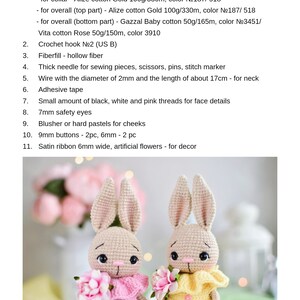 Crochet PATTERN Flower Bunnies, Amigurumi Animal Pattern, Crochet Bunny ...