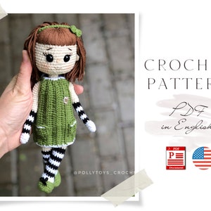 Crochet ENGLISH PATTERN Kira doll Amigurumi doll Crochet cute doll Crochet pattern Amigurumi pattern Doll pattern pdf-pattern in English