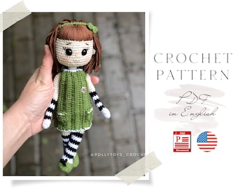 Crochet ENGLISH PATTERN Kira doll Amigurumi doll Crochet cute doll Crochet pattern Amigurumi pattern Doll pattern pdf-pattern in English