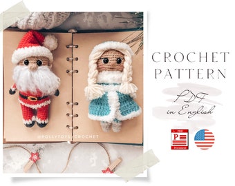 Crochet Santa and Snowgirl Amigurumi Pattern (PDF)