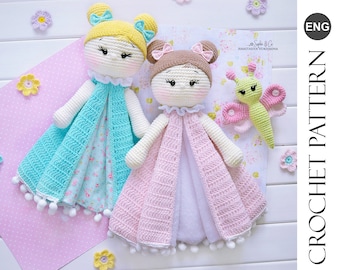 CROCHET PATTERN Comforter the doll and rattle toy butterfly| Baby Comforter | Security blanket