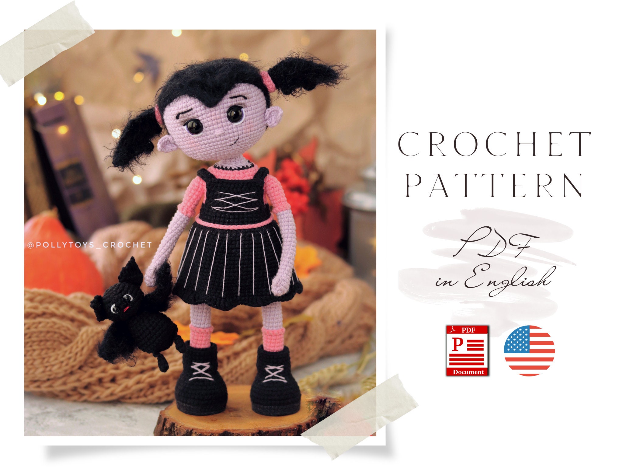 24 Fascinating Crochet Art Dolls and Figures 8 Crochet Vampire Girl Doll