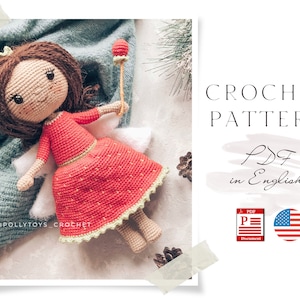 Crochet PATTERN Doll strawberry fairy Amigurumi doll Crochet toy Crochet doll Crochet pattern Amigurumi pattern Doll pattern English pattern