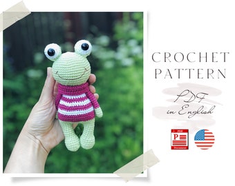 Padrão de sapo de crochê amigurumi: brinquedo fácil para iniciantes (padrão em PDF)