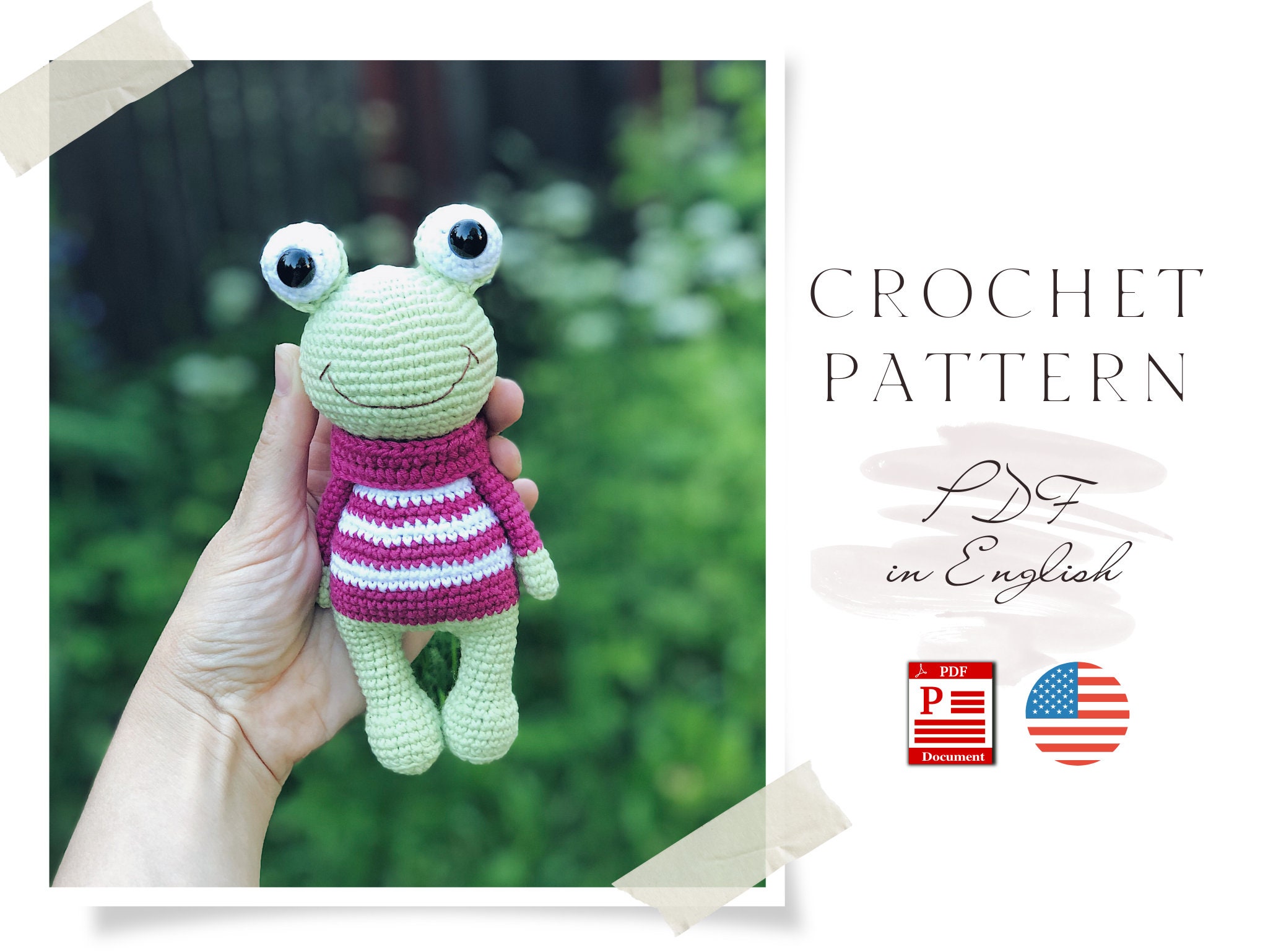 Handmade DIY Frog Doll Crochet Easy to Use Hand Knitting Toy Stuffing Skill Sewing Your Own Classic Crochet for Adults Panda, Size: 5 cm