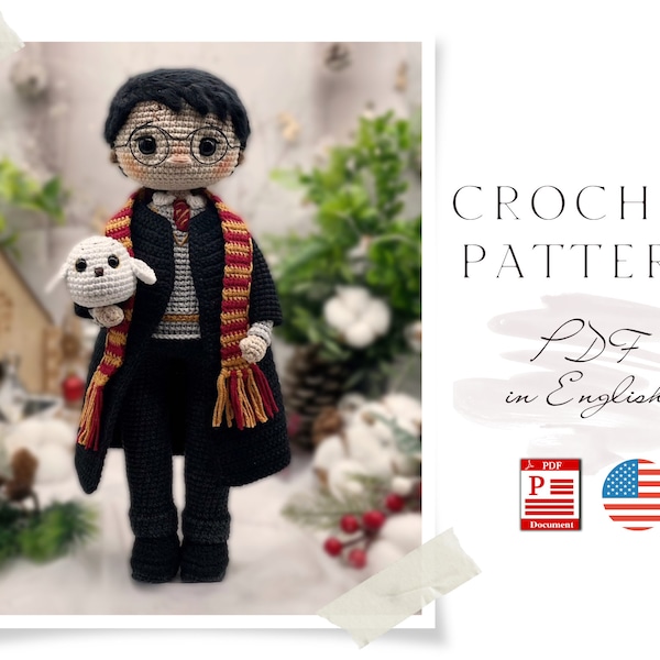 Crochet PATTERN doll BOY in coat Amigurumi doll Crochet doll Crochet pattern Amigurumi doll pattern Doll pattern in English