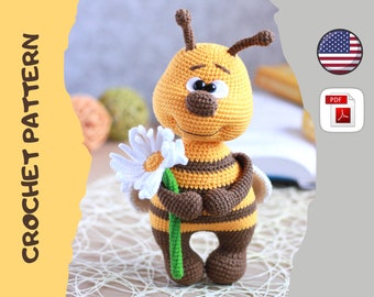 Crochet pattern bee / amigurumi bee / pattern in English