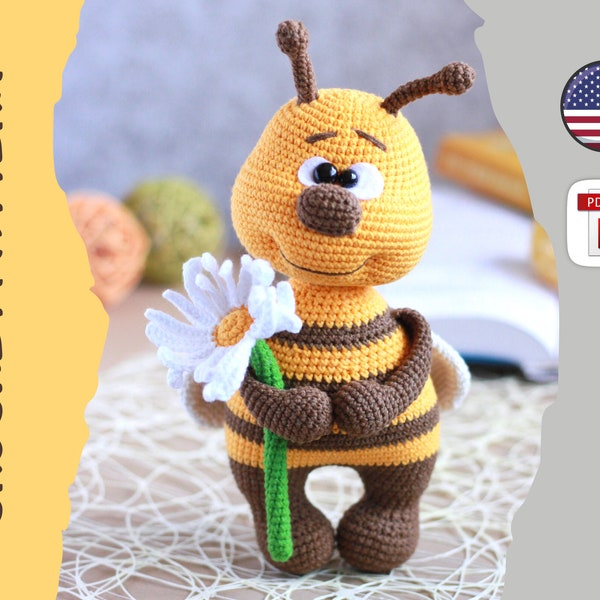 Crochet pattern bee / amigurumi bee / pattern in English