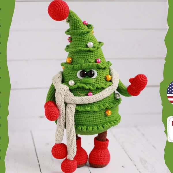 Patrón de ganchillo árbol de Navidad / árbol de Navidad amigurumi / patrón en inglés