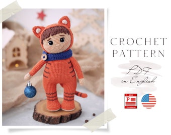 Crochet ANGLAIS PATTERN poupée Tigrou le bébé Amigurumi poupée Crochet poupée Crochet patron Amigurumi poupée patron Poupée patron patron pdf