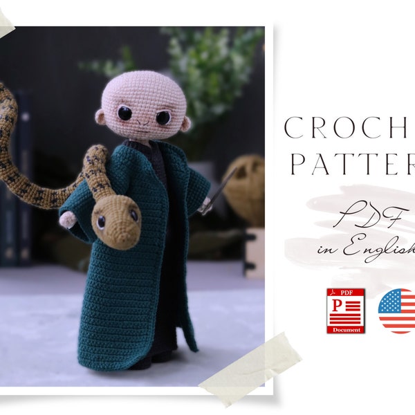 PATRÓN CROCHET muñeca con ojos negros Muñeca Amigurumi Muñeca de ganchillo Patrón de ganchillo Patrón muñeca Amigurumi Patrón de muñeca en inglés