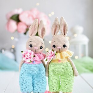 Crochet PATTERN Flower Bunnies, Amigurumi Animal Pattern, Crochet Bunny ...