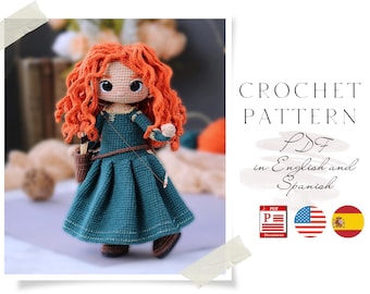 Amigurumi Doll Crochet Pattern: Archer Girl (English/Spanish PDF)