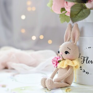 Crochet PATTERN Flower Bunnies, Amigurumi Animal Pattern, Crochet Bunny ...
