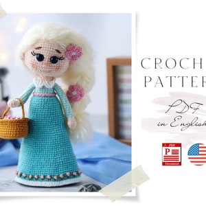 Crochet ENGLISH PATTERN Spring doll Amigurumi doll Crochet cute doll Crochet pattern Amigurumi pattern Doll pattern pdf-pattern in English