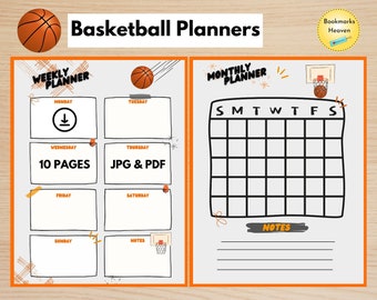 Basketball Planer für Kinder, Sport Planer zum Ausdrucken, Basketball Geschenke für Kinder, Kinder Planer Basketball, Basketball Wochenplan