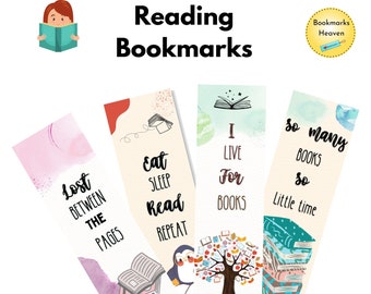 Unique Bookmarks, Book gift for book lovers, Cute Bookmark for women, Bookmark gift for mom, Book Club gifts, Digital Download bookmarks