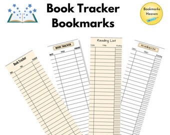 Book Club gift Idea, Bookmark Tracker Digital Download, Bookshelf Tracker Bookmark, Book Lover Gift, Gift for readers, Reading Log Bookmark
