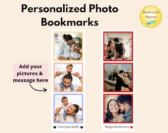 Personalised Photo Bookmark, Picture Bookmark, Custom Bookmark, Personalized Bookish Gifts, Photo Bookmark, Christmas Gift for Mum
