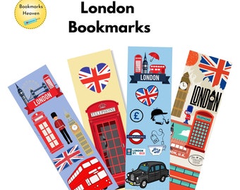 London Bookmarks Printable, London gifts, Printable London Bookmarks, London Lover Gifts,  Book club Gift ideas, London bookworm gifts