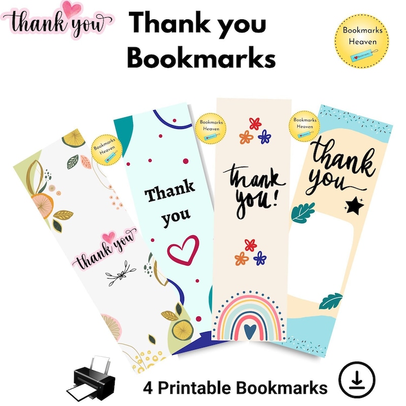 Thank You Bookmark - Etsy
