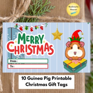 Étiquettes cadeaux de Noël de cochon d'Inde, étiquettes cadeaux pour amoureux des cochons d'Inde, Noël mignon cochon d'Inde, étiquettes joyeux Pigmas, étiquettes cadeaux Cochon d'Inde, cochons d'Inde