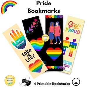 Pride For All Pride Bookmark, Printable Pride Bookmarks, LGBTQ Bookmarks, LGBTQ Community Bookmark, Rainbow Pride Bookmark, Inclusive pride