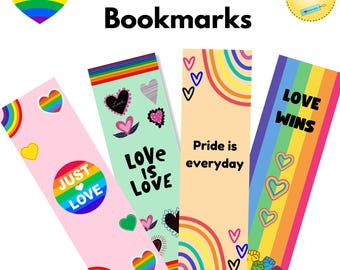 Pride Gift for Book Lovers, LGBTQ bookmark digital, Bookish Bookmarks Pride, Book lover gift, Gay pride gifts, Pride gifts printable