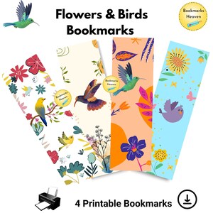 Flower Bookmark Printable, Bookmarks for women Digital Download, Unique bookmark Designs Bookish Gifts, PDF bookmark Instant Download