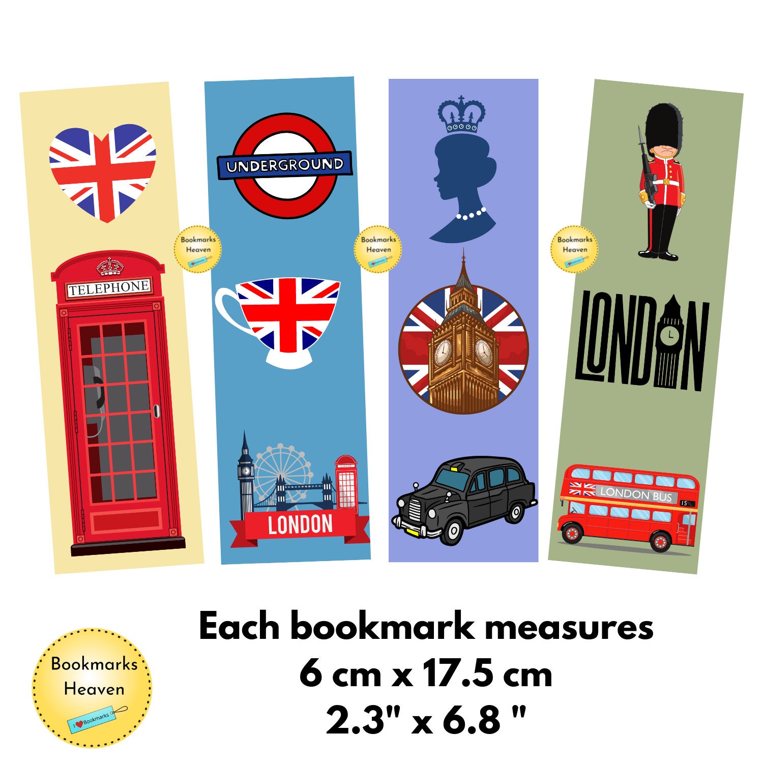 London Bookmark Set of 4 Printable London Gifts Printable Etsy