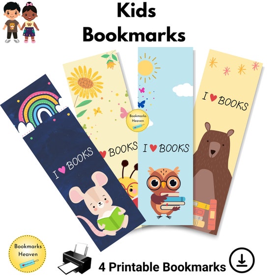 Printable Bookmarks Set Digital Download Kids Bookmarks - Etsy