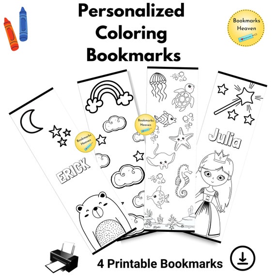 Bookmark Making Arts and Crafts Kit for Kids Makes 4 Coloring Bookmarks for  Children Personalized Stocking Stuffer for Boy or Girl 