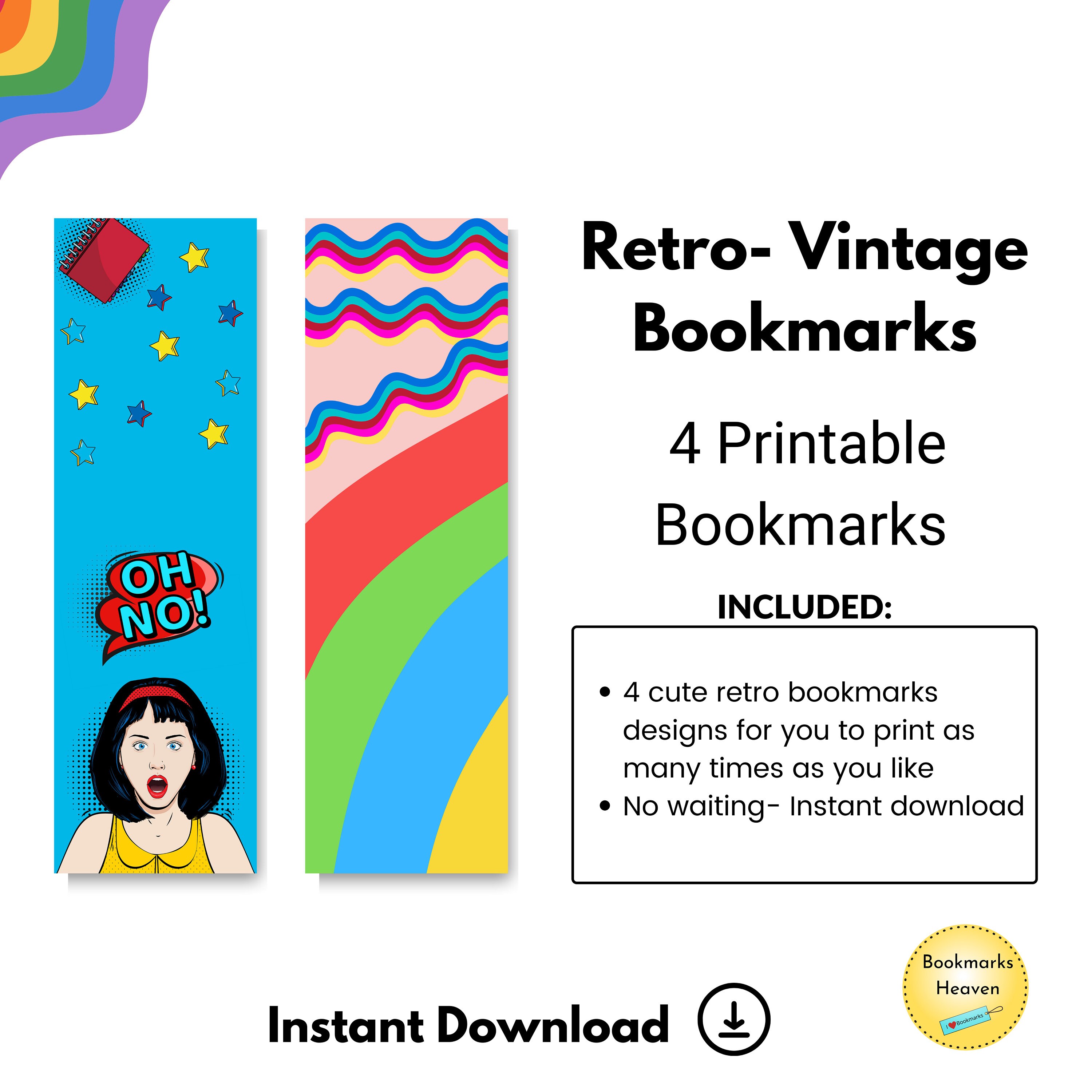 Retro Bookmark Printable, Bookmarks for Women, Best Gifts for Book ...