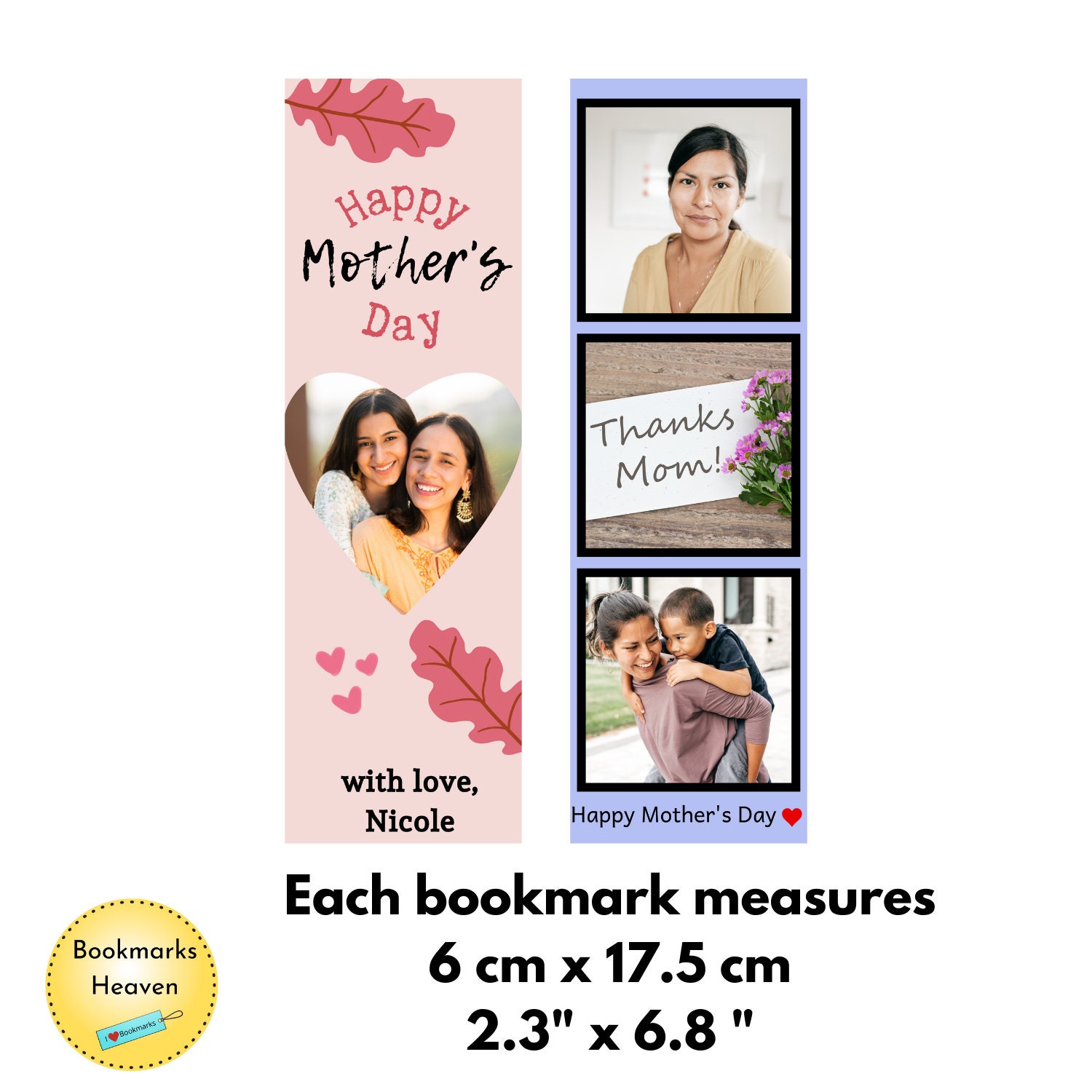 Personalized Mother's Day Bookmarks Printable, Custom Bookmarks for Mom