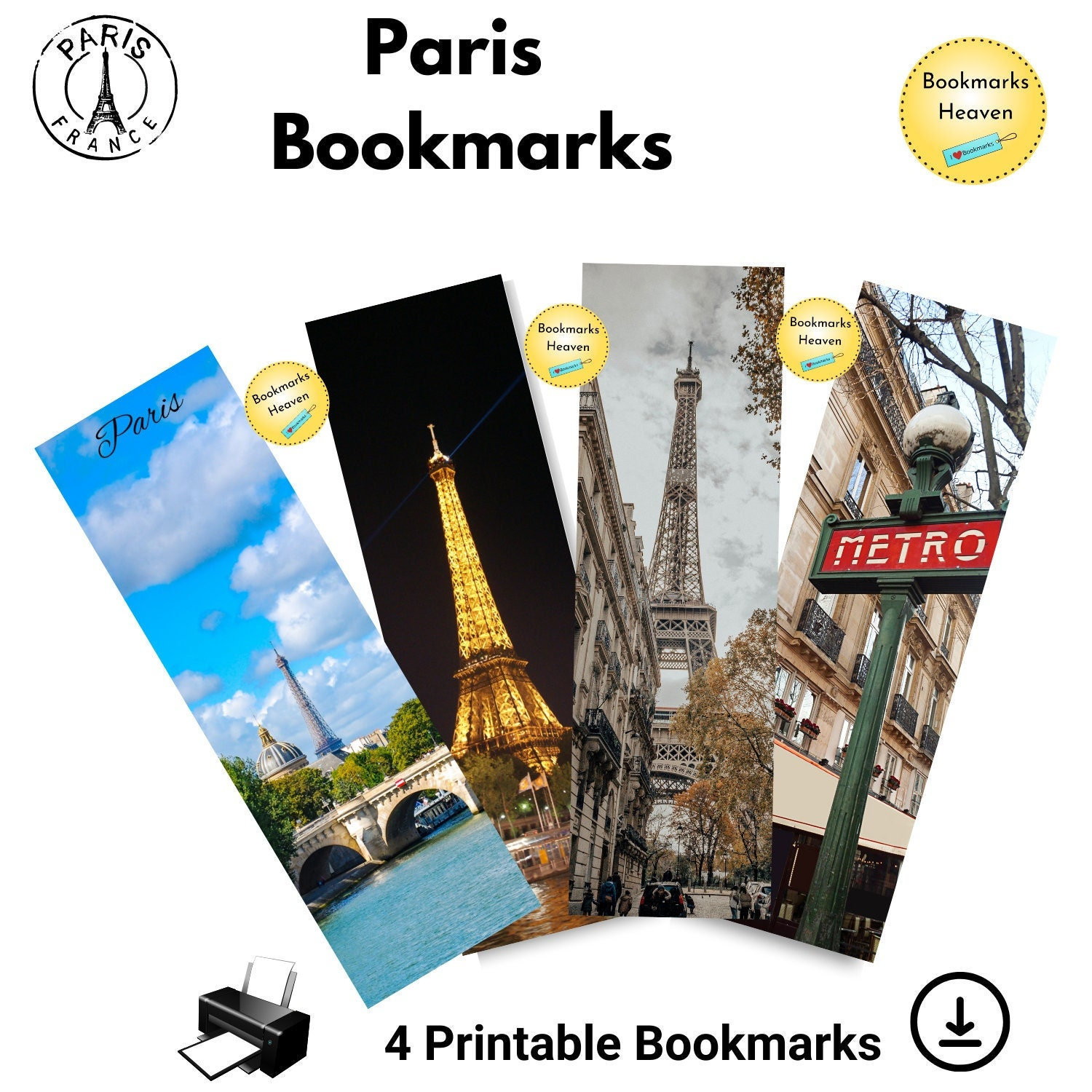Eiffel Tower Bookmark French Bookmark Parisian Gift Book Etsy