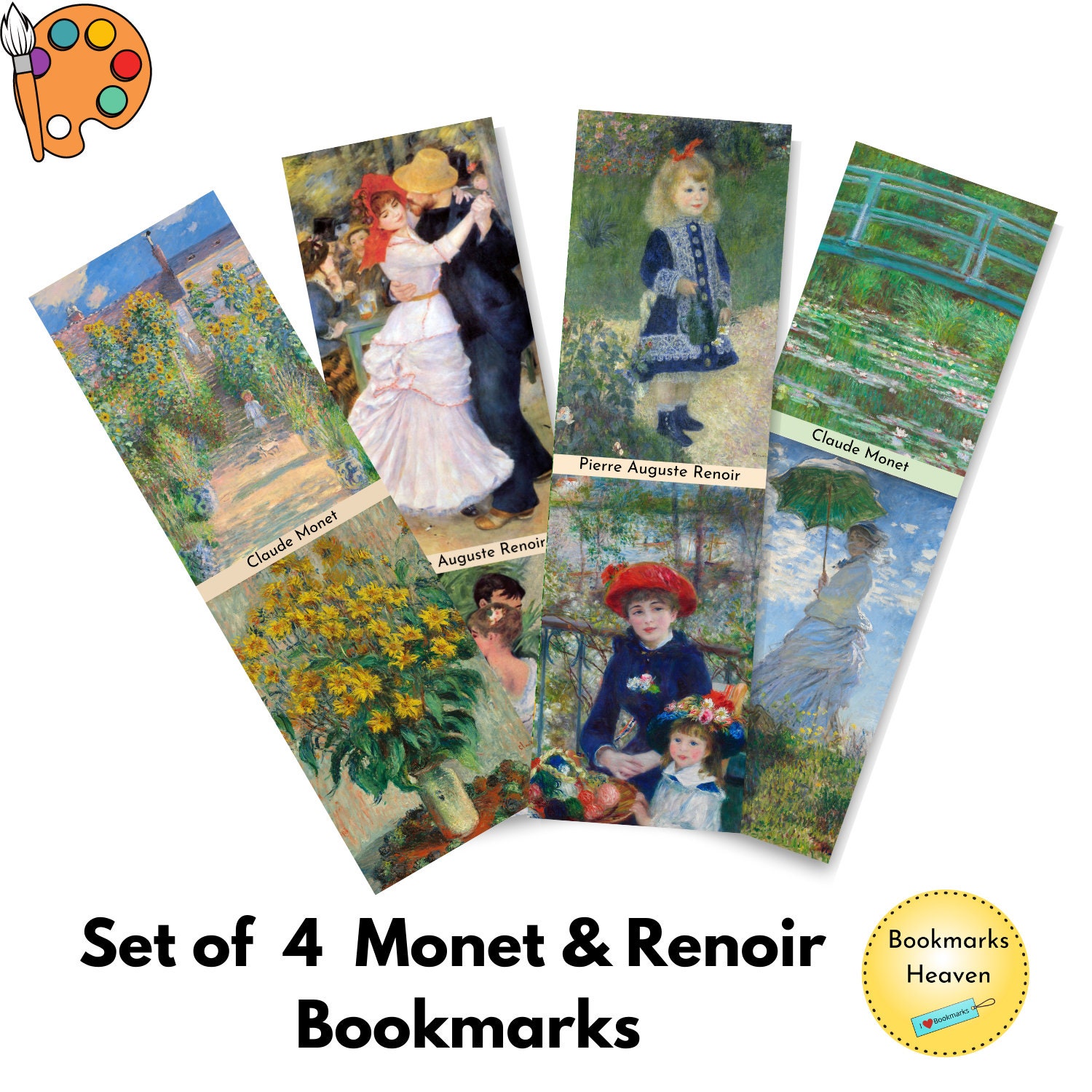 Famous Artists Bookmarks Printable Fine Art Bookmarks Digital - Etsy