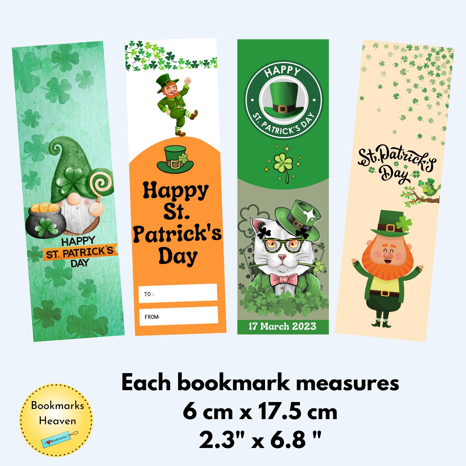 st patricks day bookmarks printable