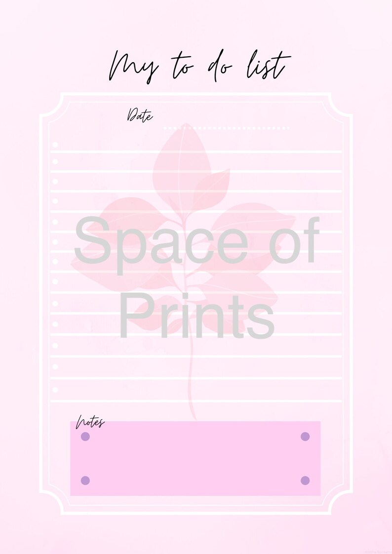 Printable to Do List Pink Planner My to Do List Schedule - Etsy